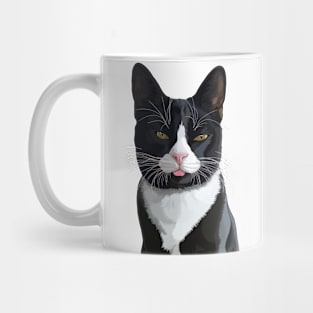 Bicolor Tuxedo Cat Blep Mug